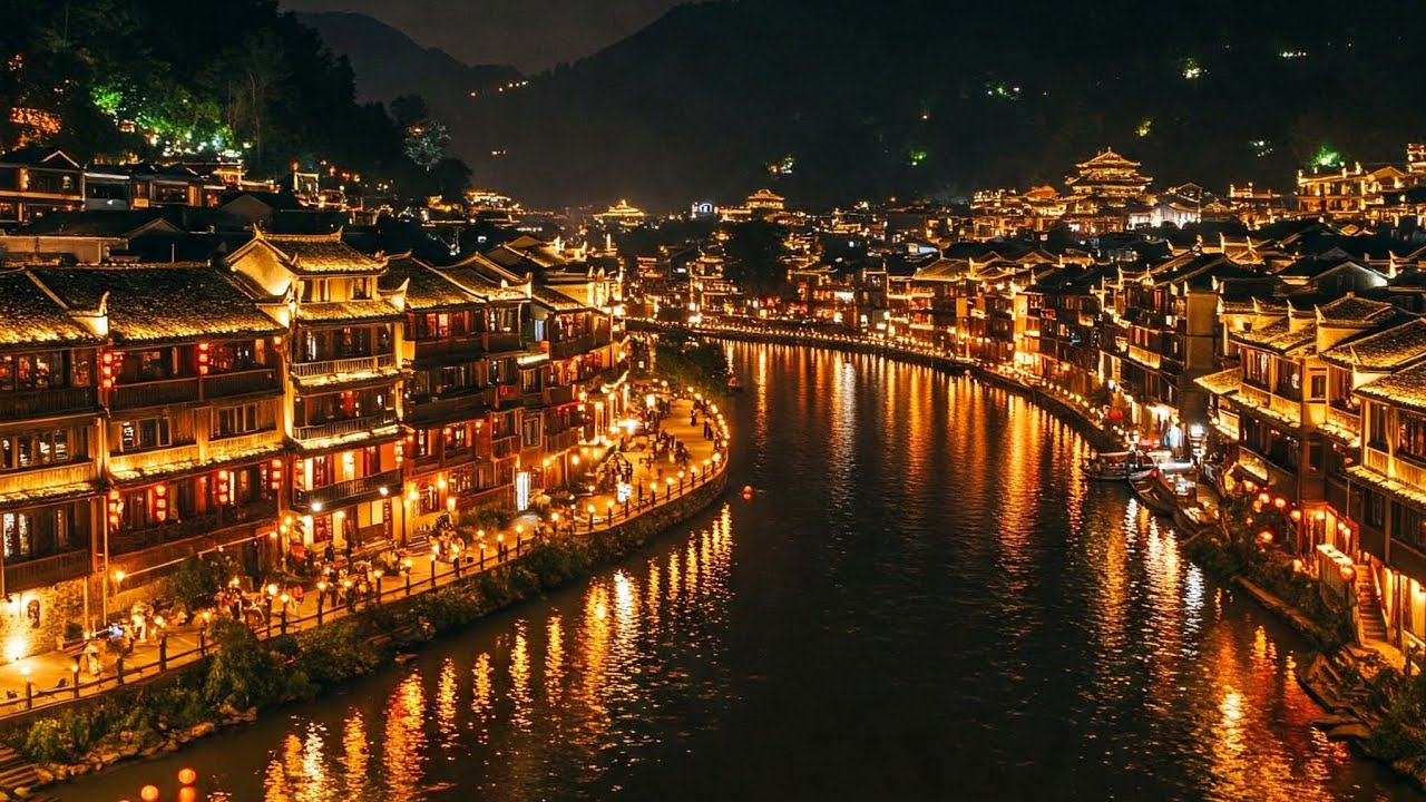 🌙 This Hidden Chinese Town GLOWS at Night! 🇨🇳✨ (Fenghuang Ancient Town Night Walk)