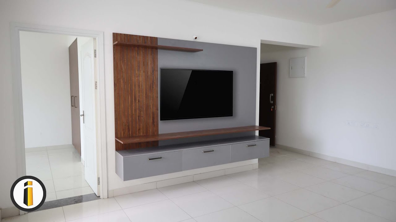 Modular TV Unit | Designer Wooden Back Panel👍 i Build Interiors🏠