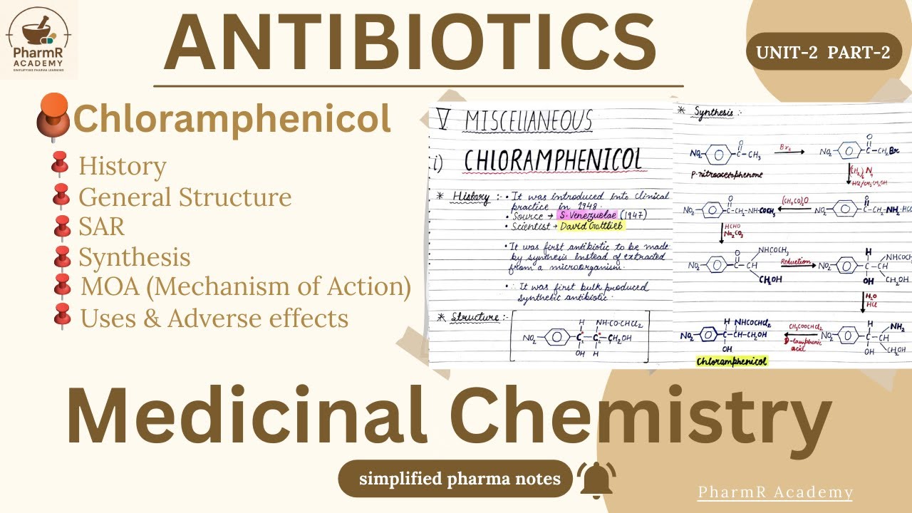 Chloramphenicol || Antibiotics || Medicinal chemistry-3rd || Unit-2, Part-2 || PharmR Academy