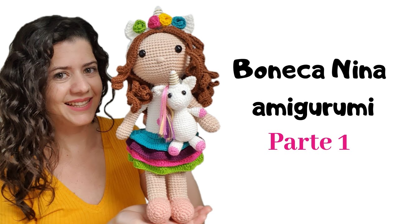 Boneca Nina amigurumi parte 1
