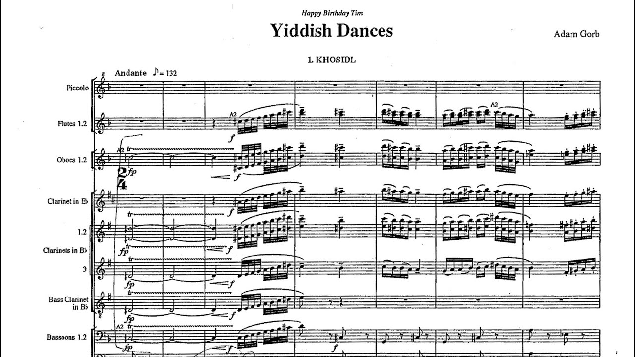 [Score] Yiddish Dances - Adam Gorb (for wind orchestra)