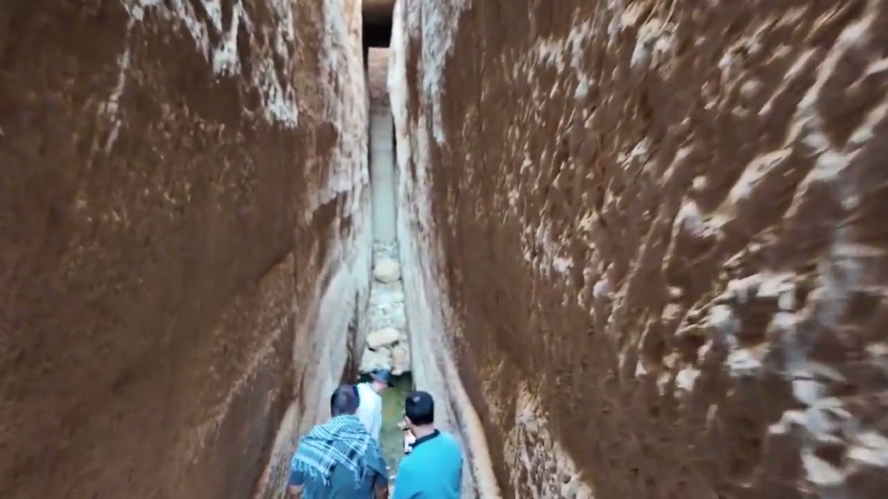 Stairway into the bedrock, near Abu Rawash, Egypt.