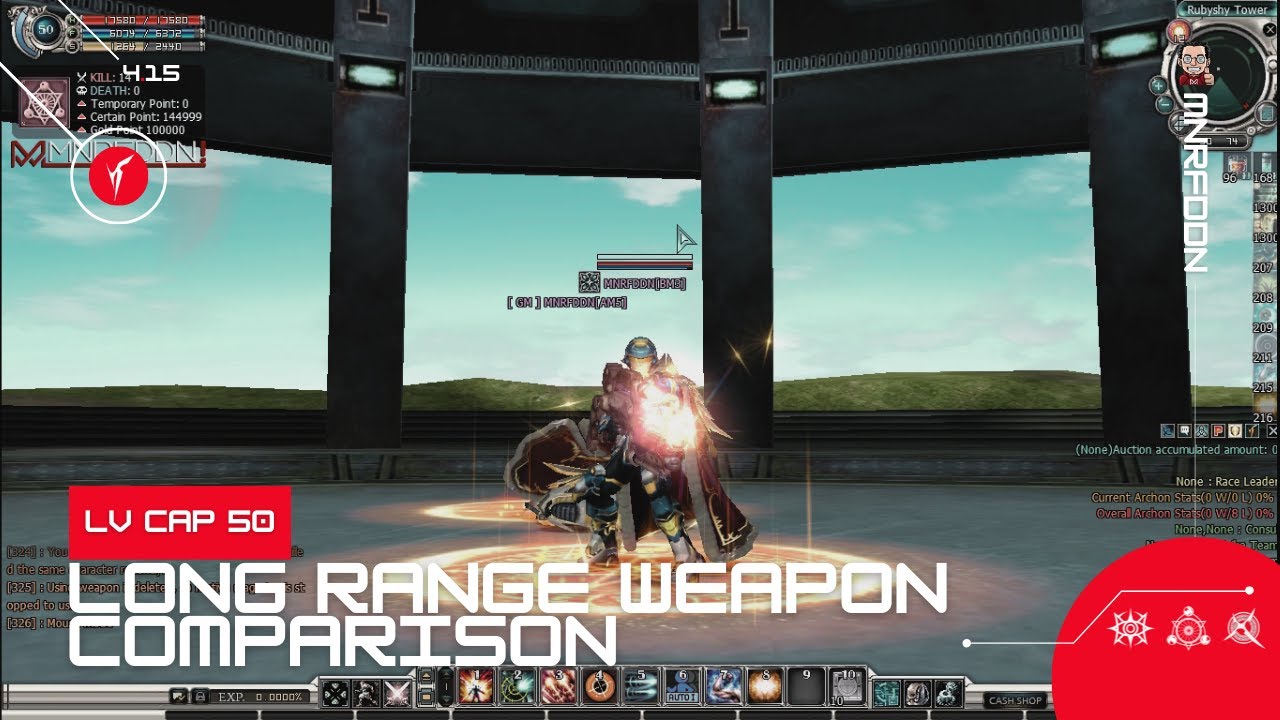 RF ONLINE 4.15 - LV CAP 50 Long Range Weapon Comparison - Fire Arm