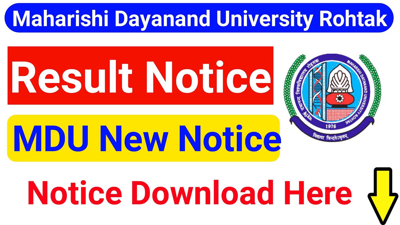 MDU Result Notice || MDU Latest News || MDU Result 2021 || MAHARSHI DAYANAND UNIVERSITY