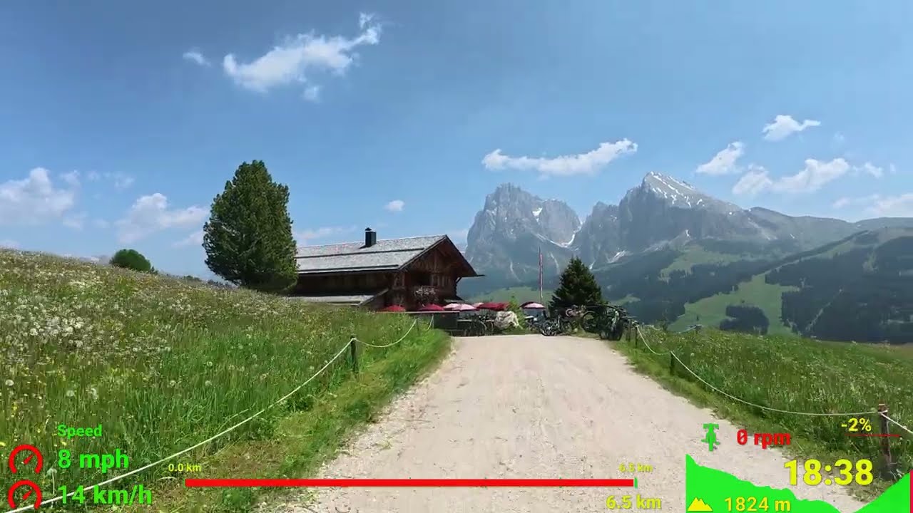 Seiser Alm MTB Panorama Tour Indoor Cycling Workout Dolomites South Tyrol Garmin 4K