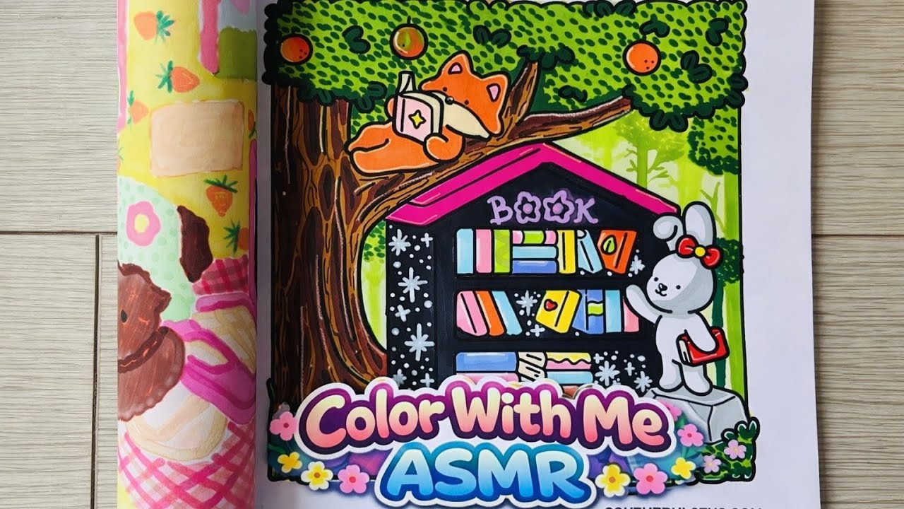 Color With Me ASMR | Little Friends (Sweet Library Day)