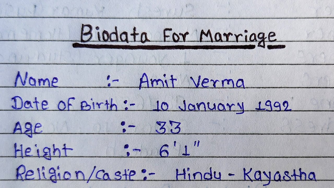 Biodata | Biodata writing | बायोडाटा कैसे लिखें | Biodata in english | Biodata kaise banaye 2025