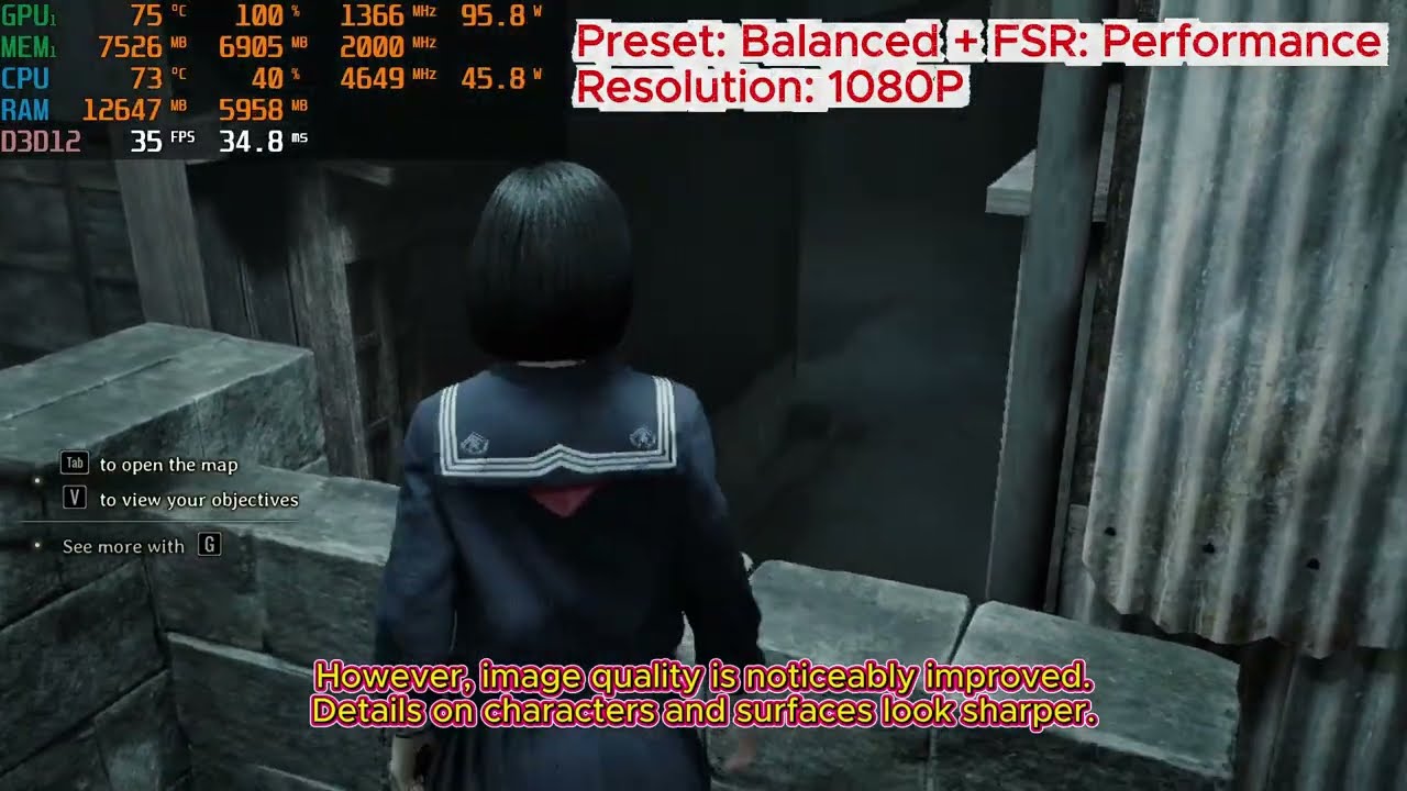Silent Hill F | RX 580 8GB + Core Ultra 5 225 – Performance / Balanced / Quality