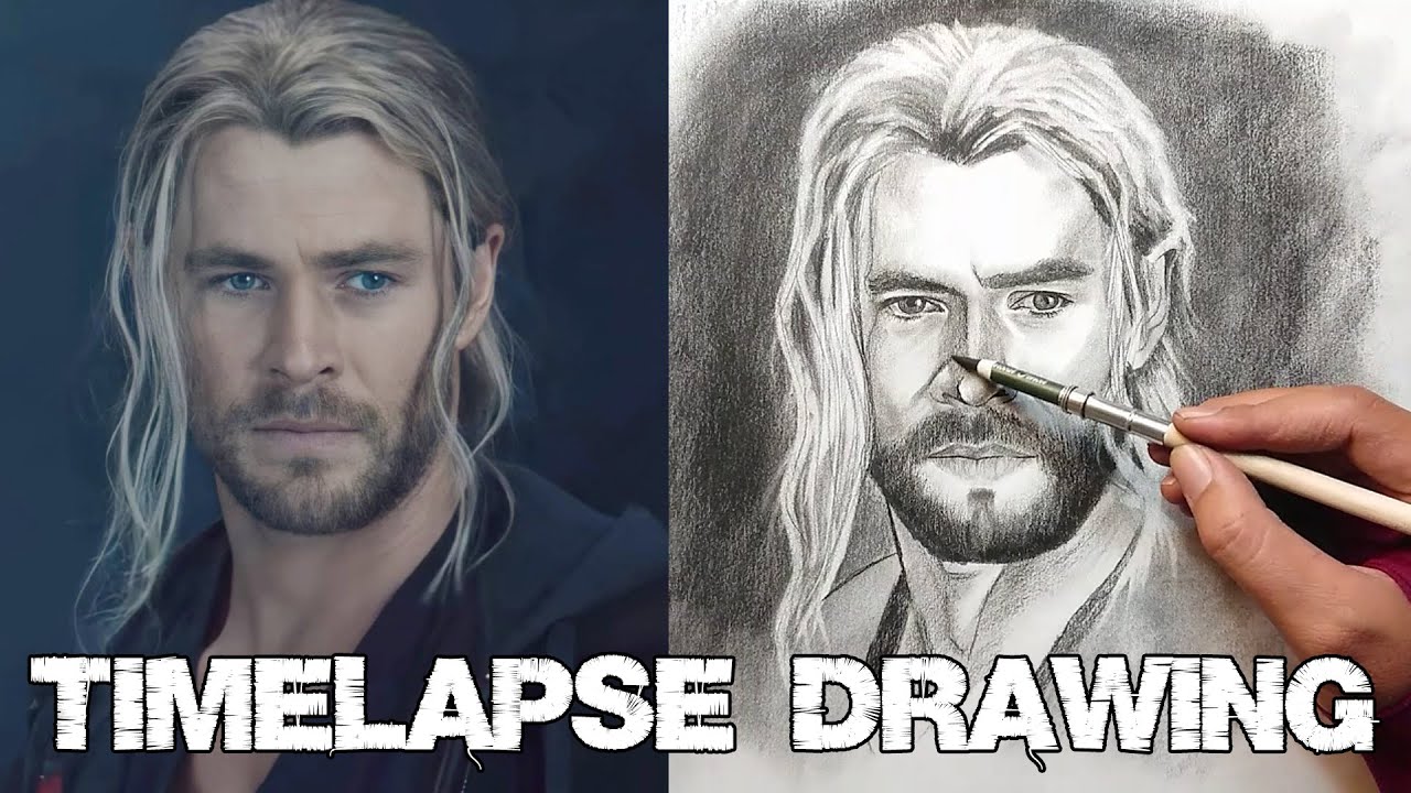 Drawing THOR! Using one of the greatest charcoal pencil.