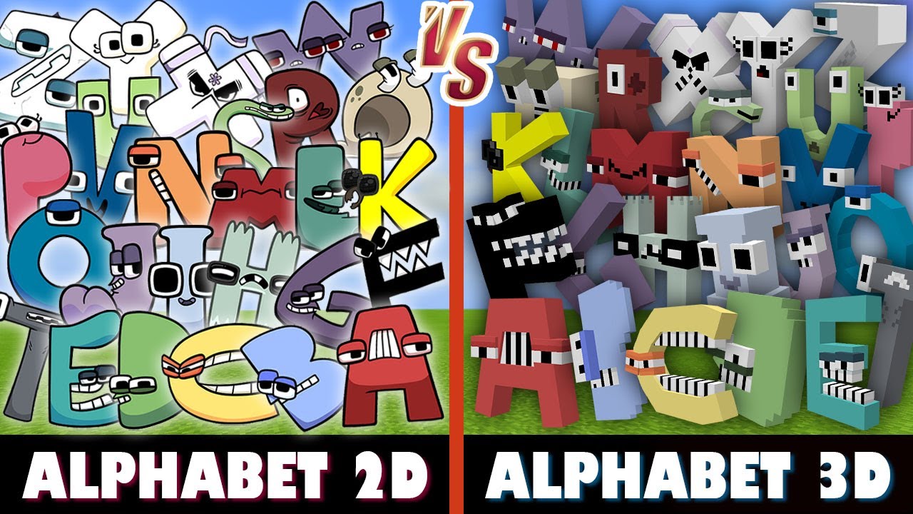 Alphabet Lore 2D vs. Alphabet Lore 3D | Minecraft (WHO'S STRONGER?)