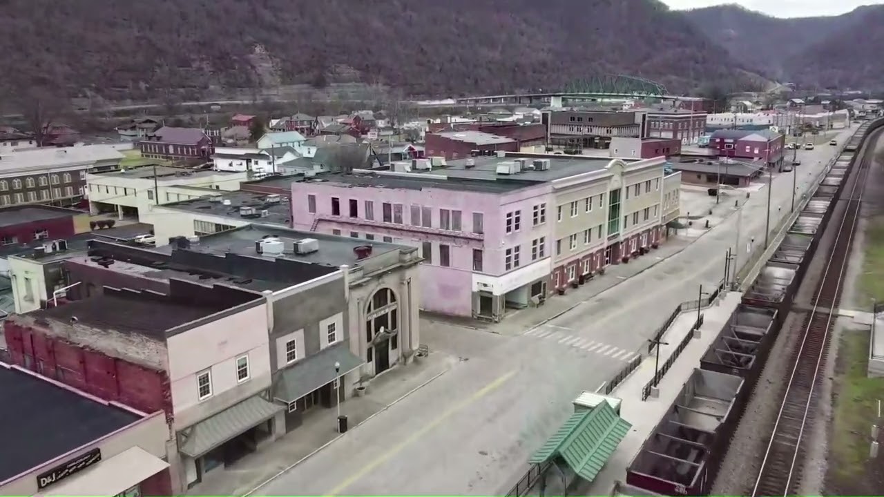 Drone footage of Montgomery, WV