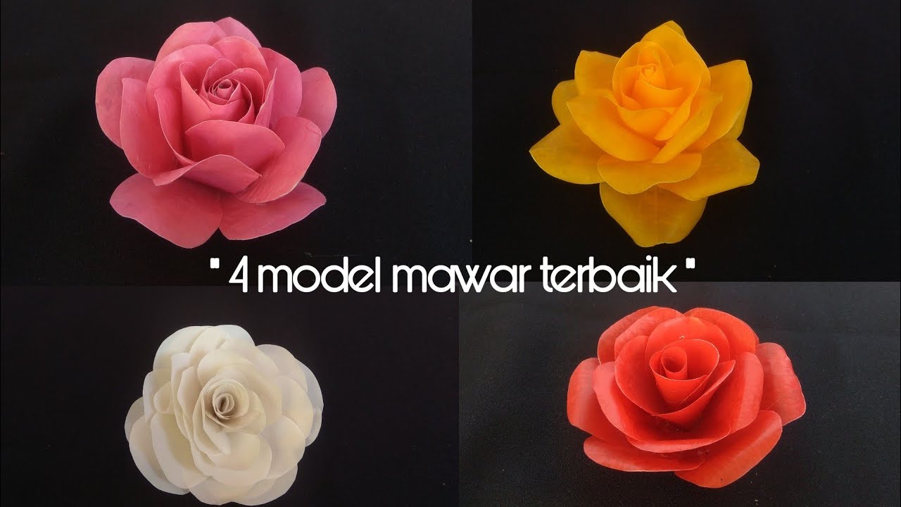 4 model bunga mawar mudah dan mirip aslinya dari plastik kresek !