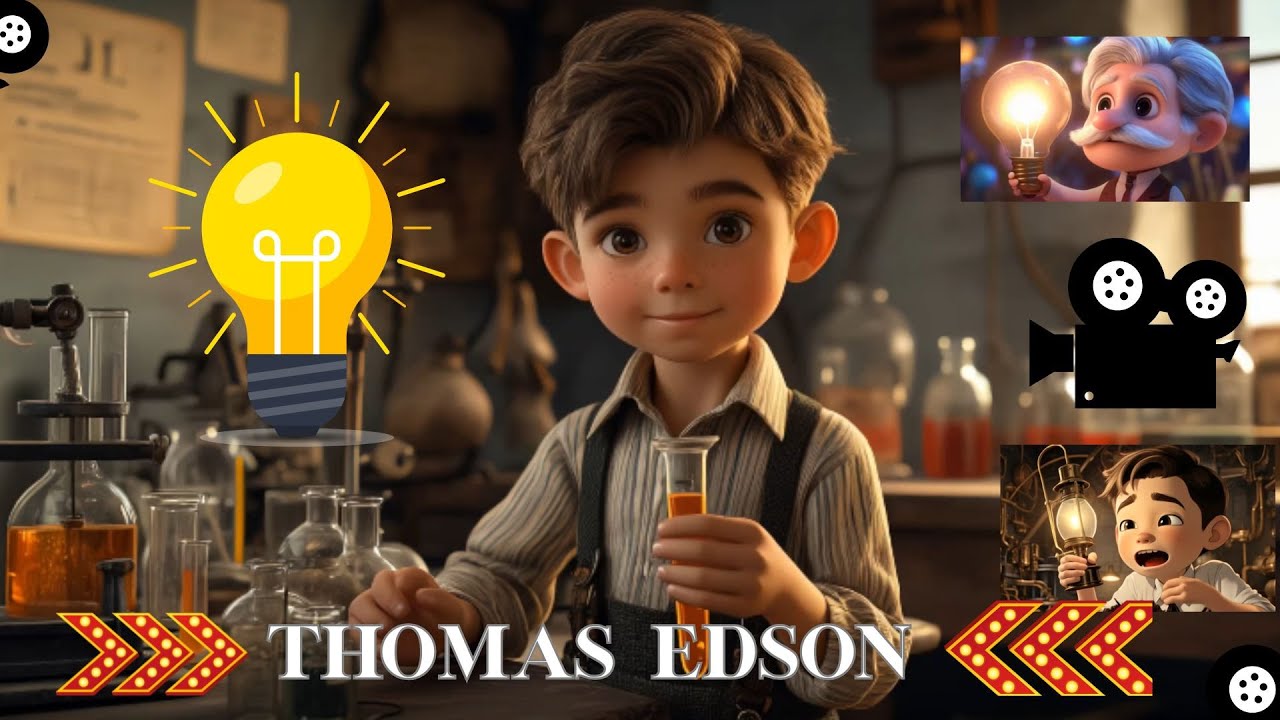 Quem Inventou a L&acirc;mpada? Hist&oacute;ria Infantil de Thomas Edison-V&iacute;deo educativo