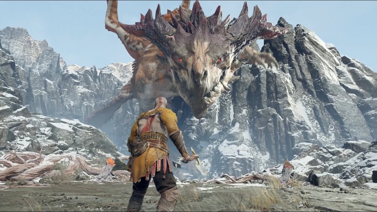 GOD OF WAR 2018 Part 6 - KRATOS vs HRAEZLYR ( lightning-breathing dragon )