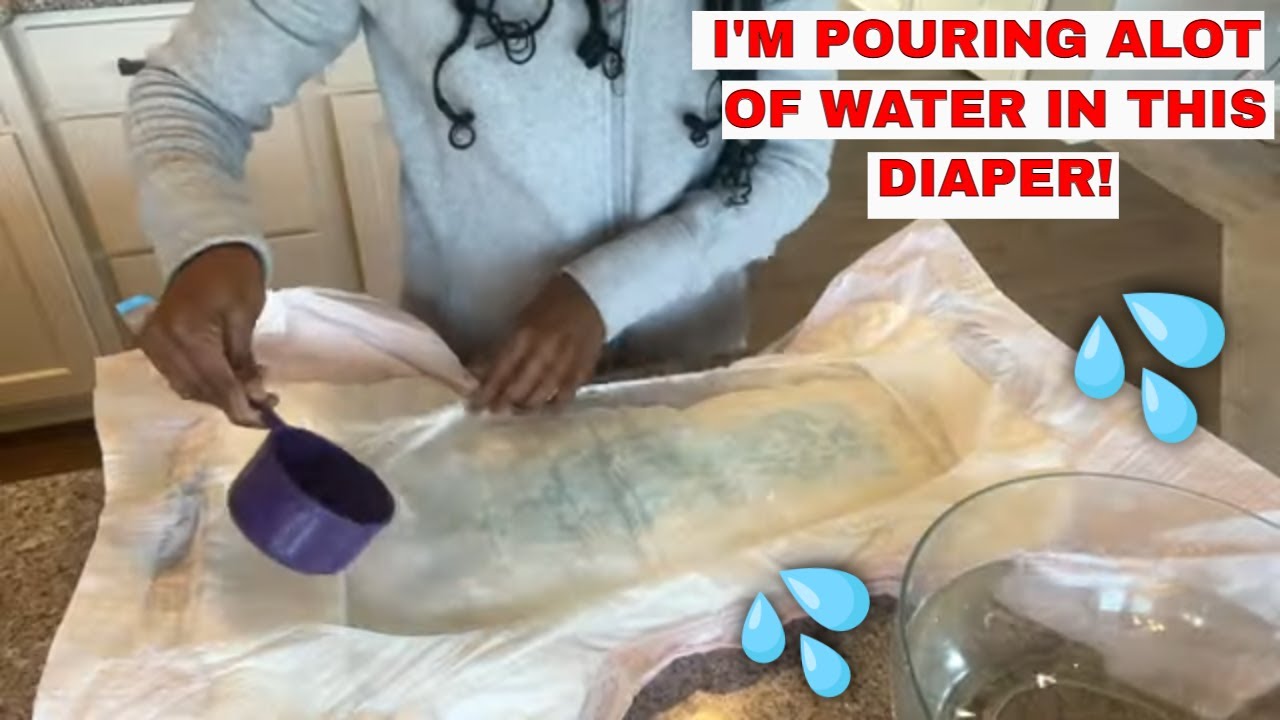 The MOST WATER I've Pour Into A DIAPER ABSORBENCY Test  (MUST WATCH)!