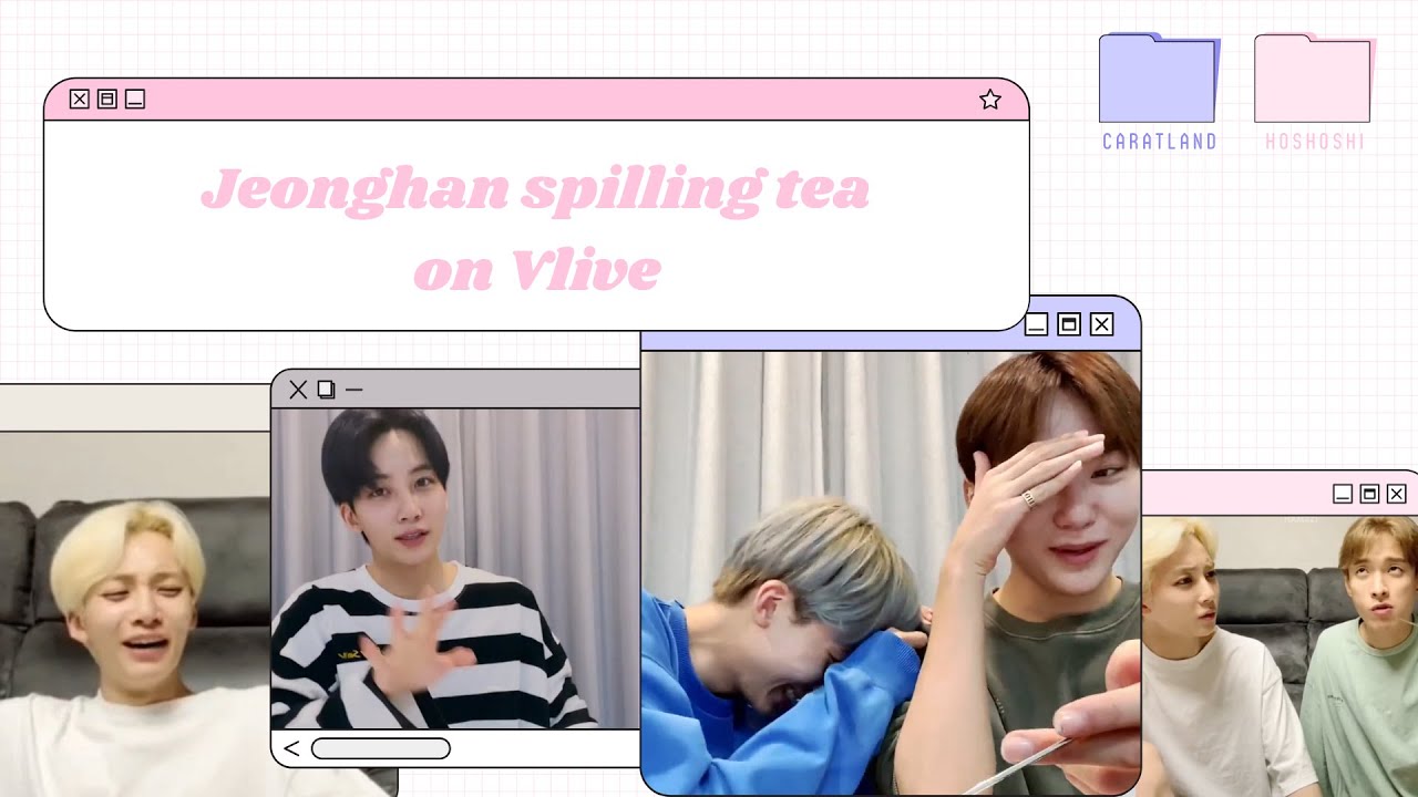 Jeonghan spilling tea on Vlive