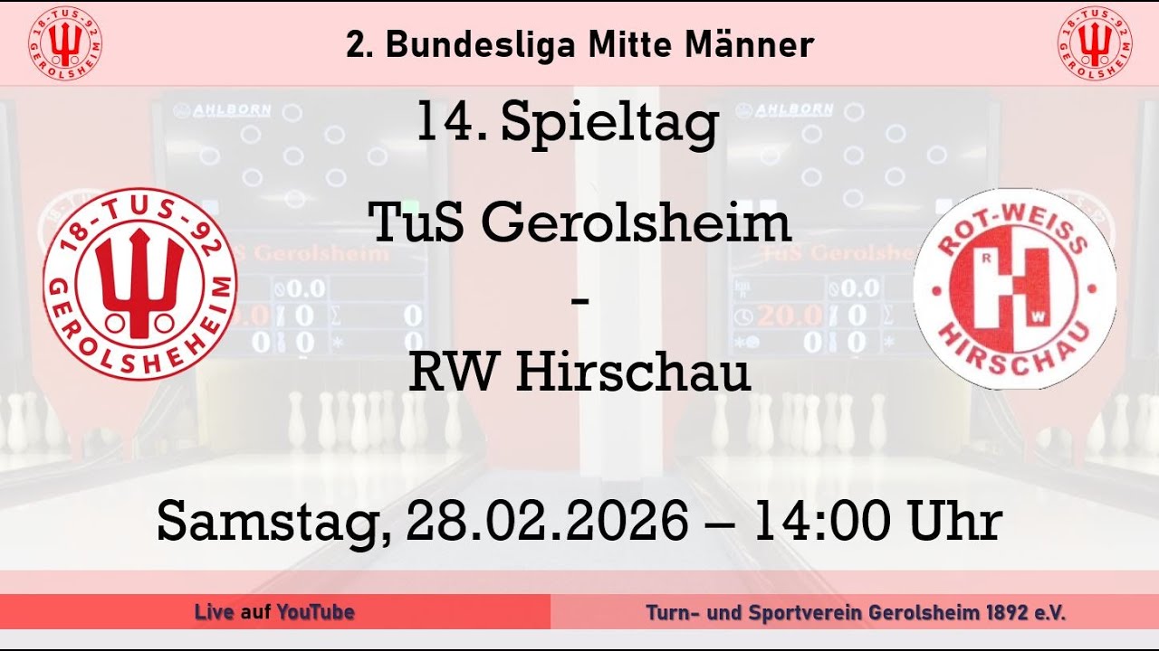 14. Spieltag - 2.Bundesliga Mitte Männer