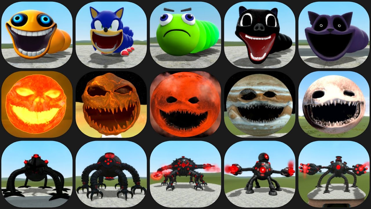EVOLUTION OF ALL OMNIDROID V.X11 to V.X15 From Roblox vs ALL HUNGRY WORM vs ALL PLANETS WAKE UP,GMOD