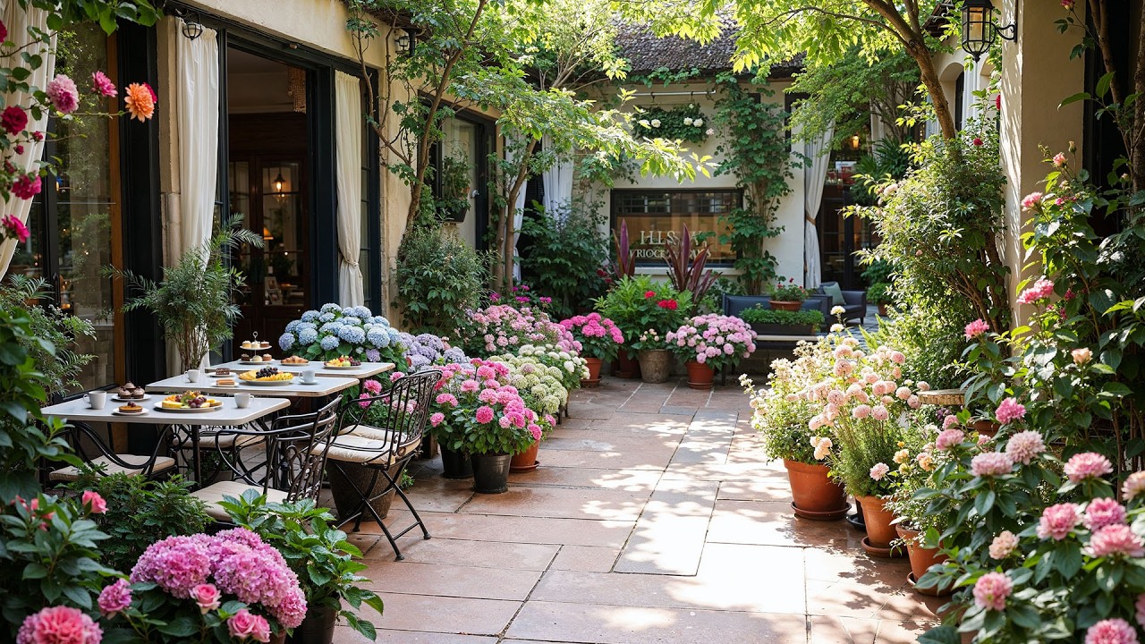 Backyard Garden Atmosphere With Cozy Jazz Music | Quiet Moments In Noisy Life to Focus