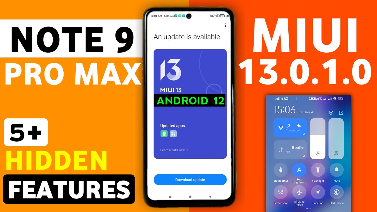 REDMI NOTE 9 PRO MAX Miui 13 Android 12 Update Features | 5+ Hidden Features Android 12 #Note9ProMax