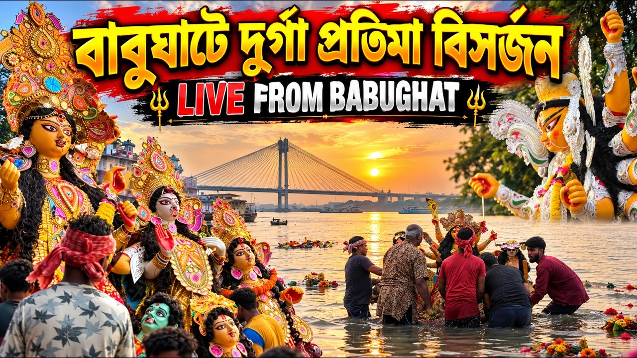 Durga Puja Visarjan 2026 🔴| Kolkata Babughat | Durga Pratima Visarjan 2026 | Durga Thakur Visarjan |