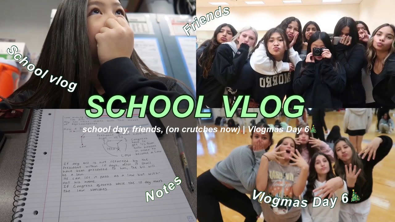 SCHOOL VLOG🫶🏼 | school day, friends, (on crutches now) | Vlogmas Day 5