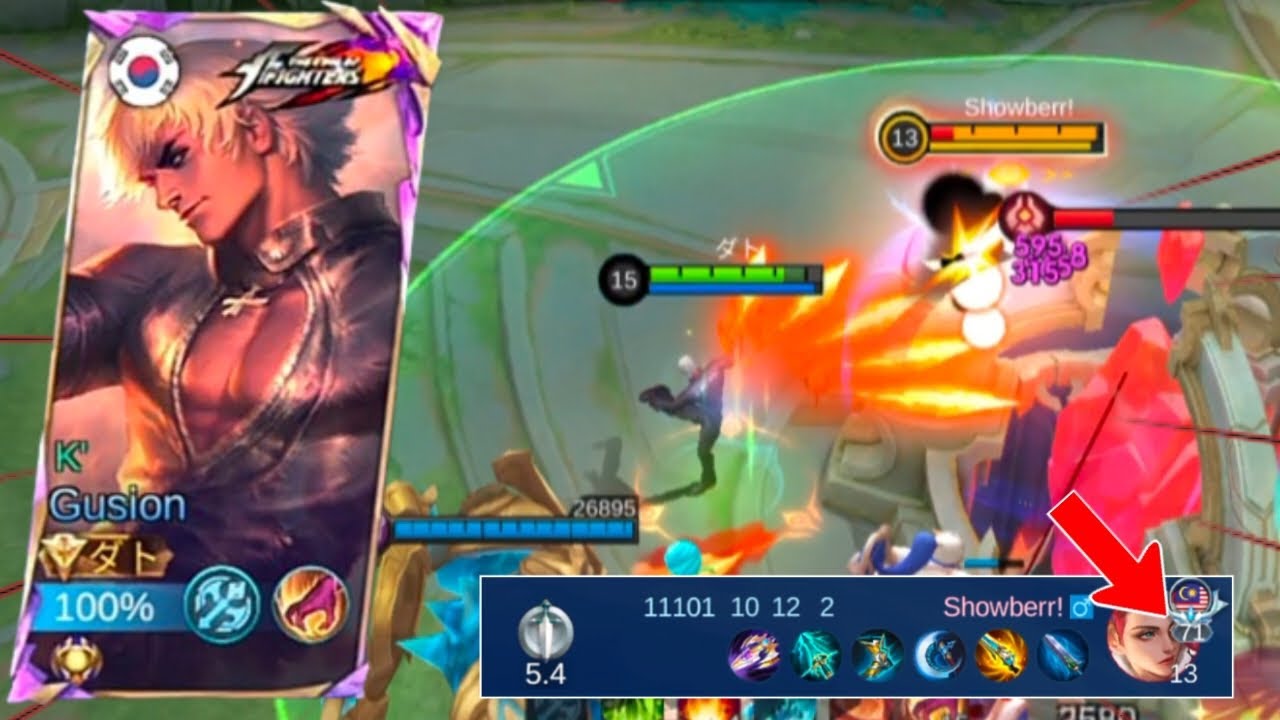 GUSION ONE HIT BUILD ☠️ MET GLOBAL LESLEY 😱 - MLBB