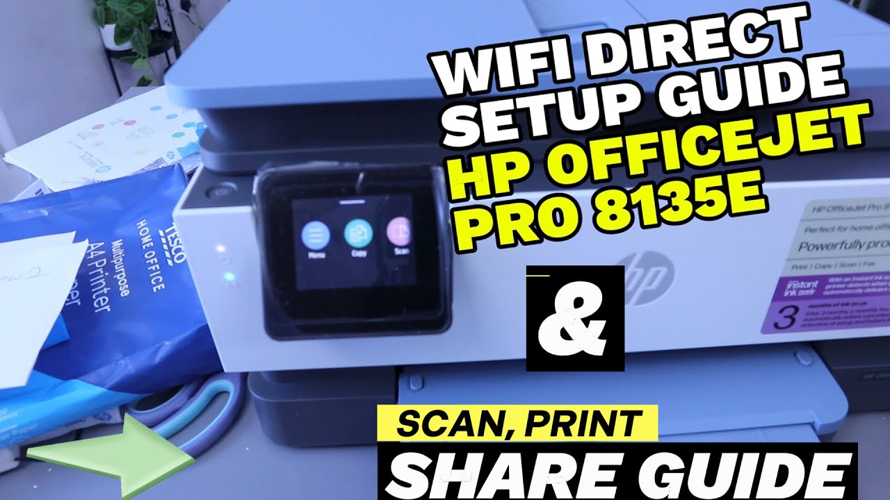 How To Do HP Officejet Pro Printer WIFI Direct Setup, SCAN, PRINT & Share To Email| Scan Tutorial