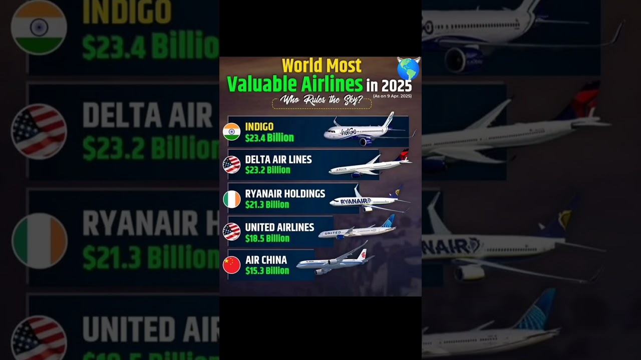 World most valuable airlines in 2025 #shortvideo #youtubeshorts #valuable #world #airlines #airplane