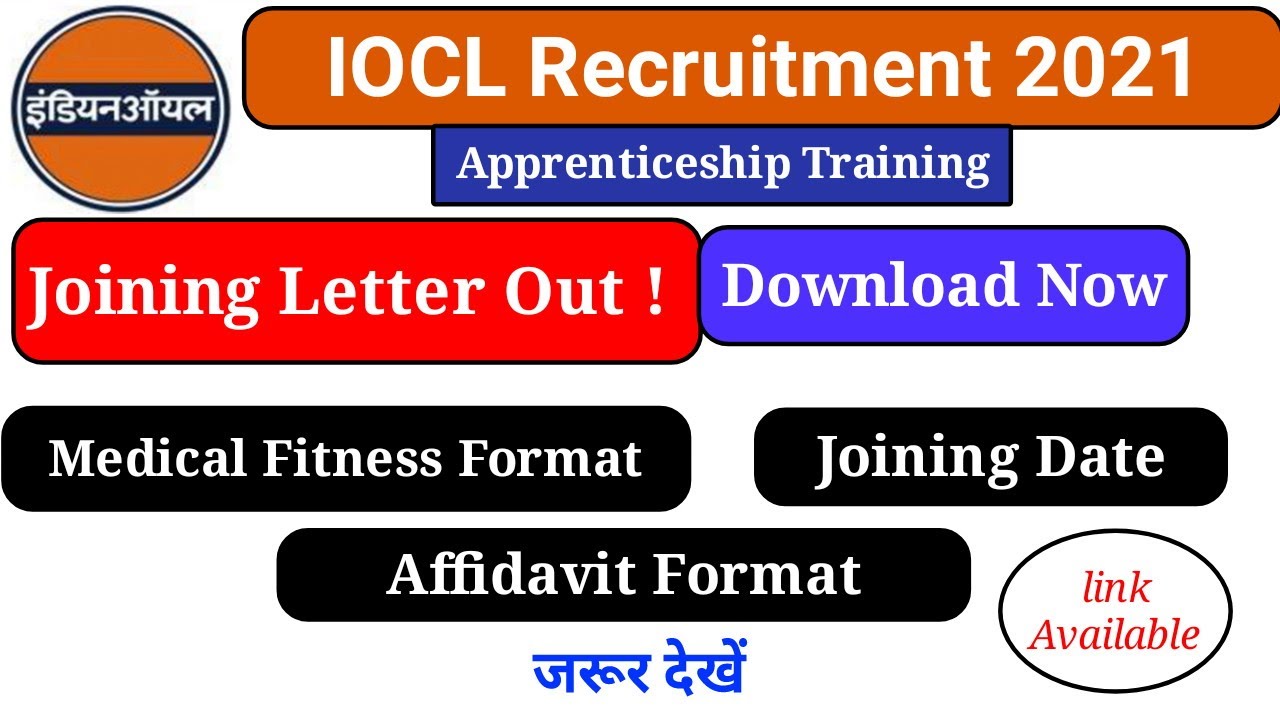 IOCL Western Region Joining Letter Out | IOCL Apprentice Medical Test | IOCL Apprentice 2021