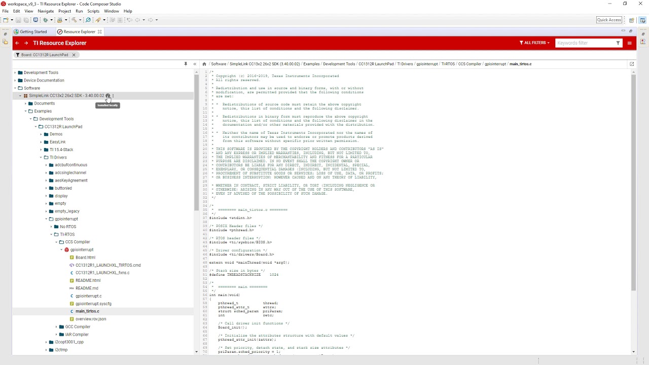 Getting Started with Code Composer Studio v9.3