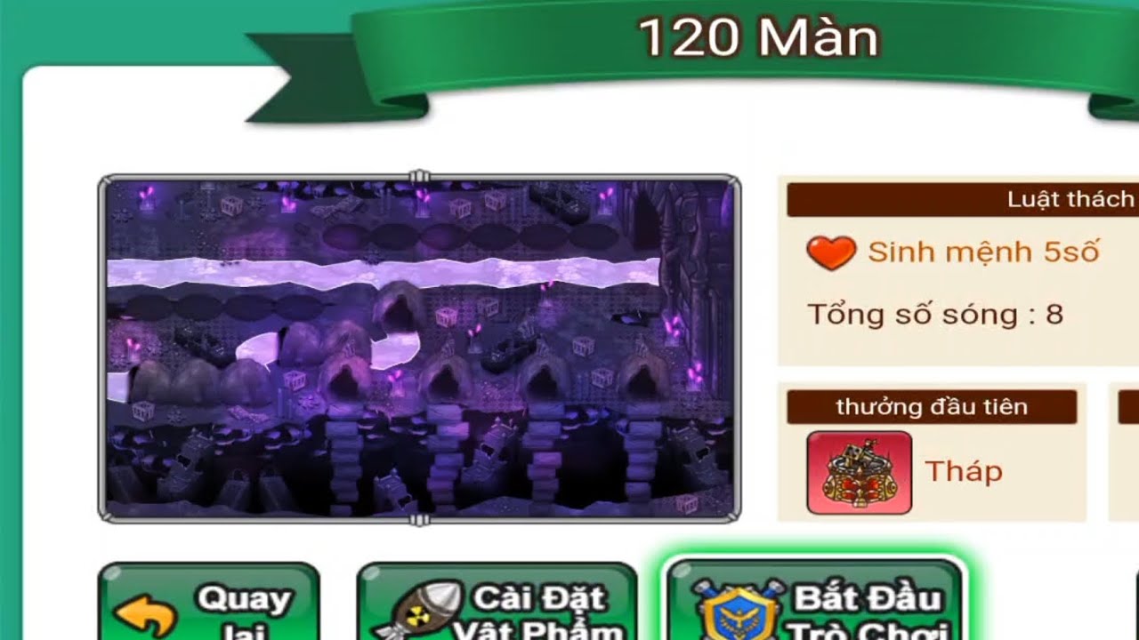Gold Tower Defence / Đánh 120 normal chỉ dùng item băng