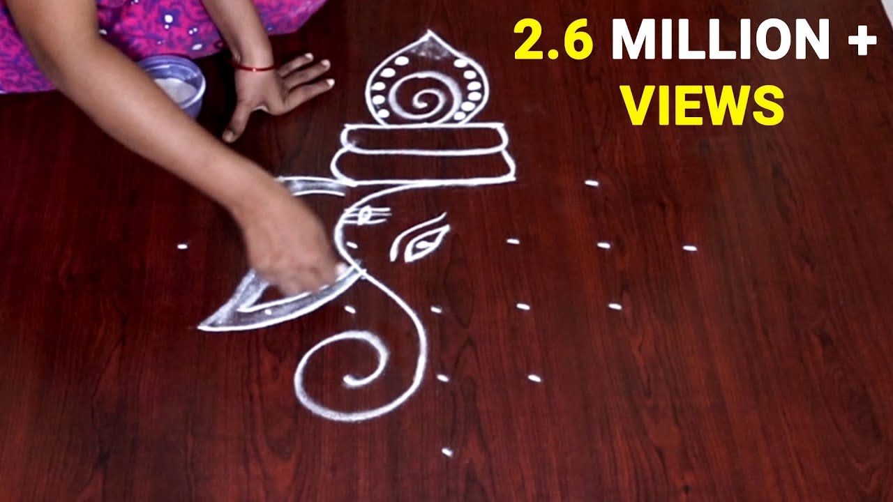 dot rangoli for ganesh festival ganesh rangoli with dots 7 to 1 vinayaka chavithi special muggulu