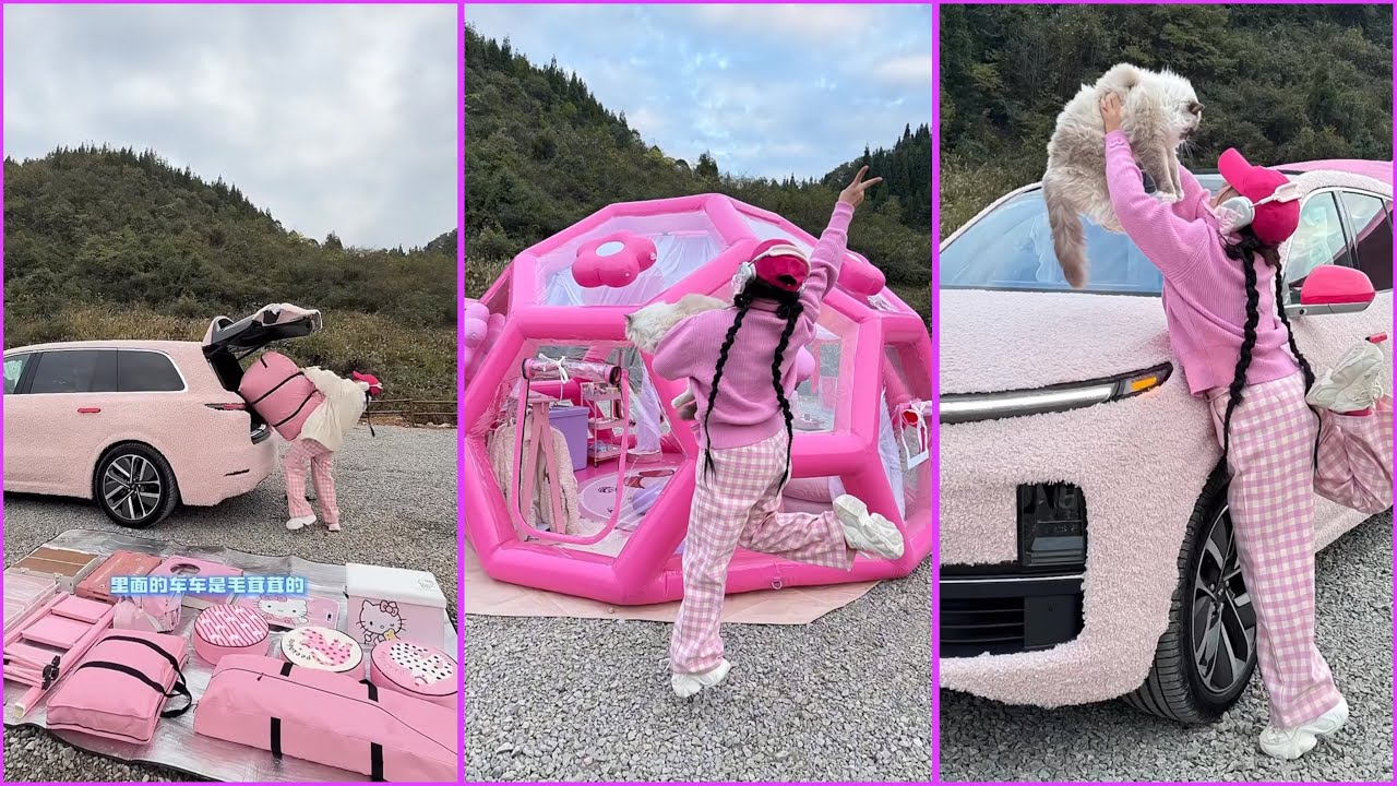 Immersive Bed Car Camping🎀| Can People Live In The Ai Fantasy Princess Tent?✨