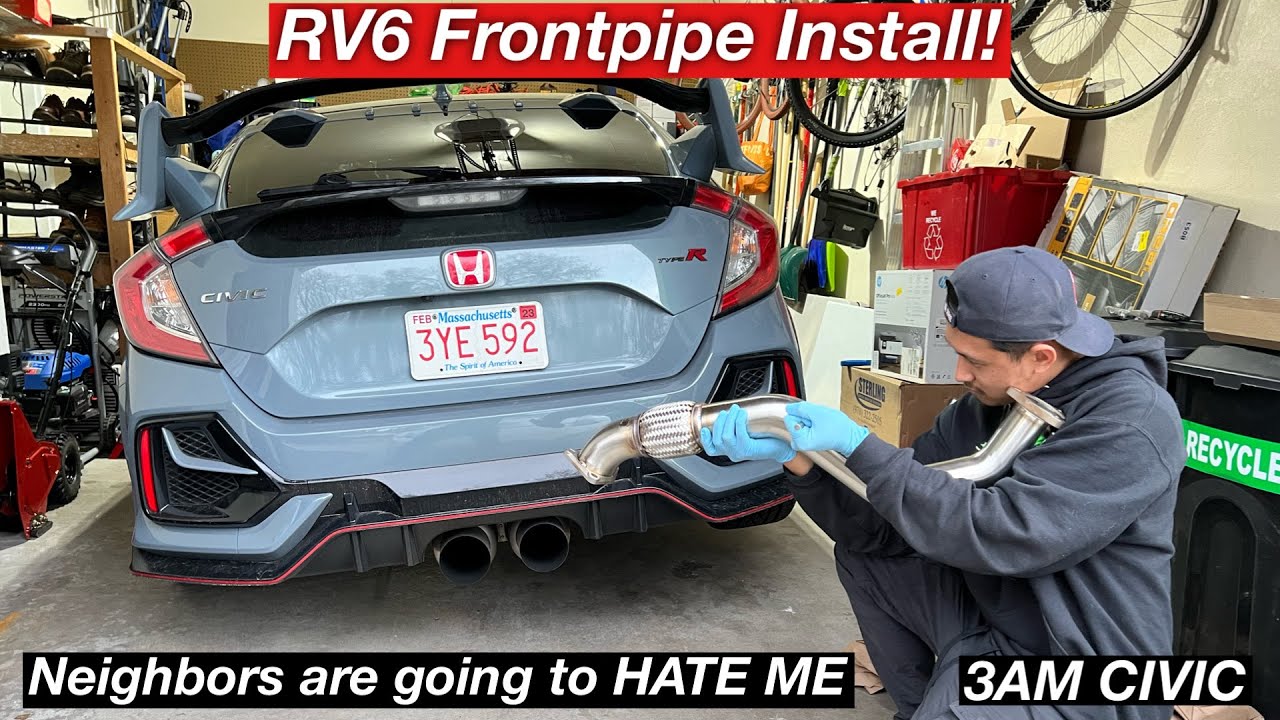 How I made my 2021 FK8 Type R OBNOXIOUSLY LOUDER | RV6 Frontpipe Install!