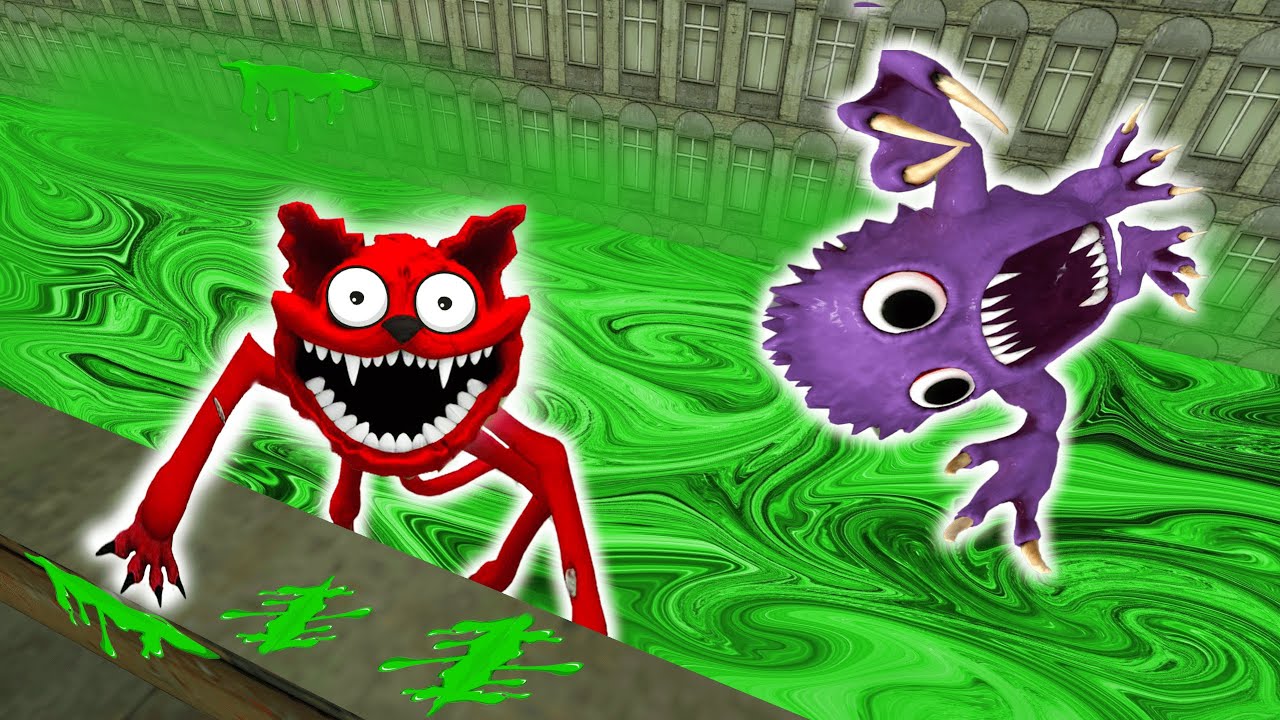 I DROPPED ALL  POPPY PLAYTIME AND ALL GARTEN OF BANBAN 1-7 INTO DEADLY ACID In Garry's Mod!