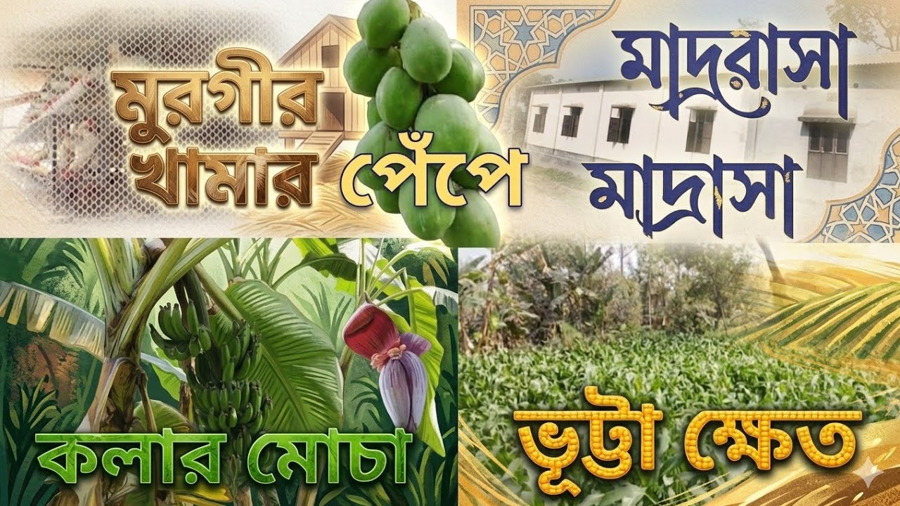 সবুজ প্রকৃতি ও গ্রামীণ জীবন: ভুট্টা ক্ষেত মসজিদ এবং খামার #bangla 