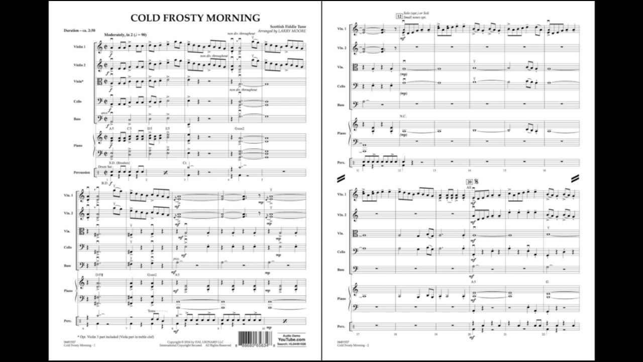 Cold Frosty Morning arranged by Larry Moore