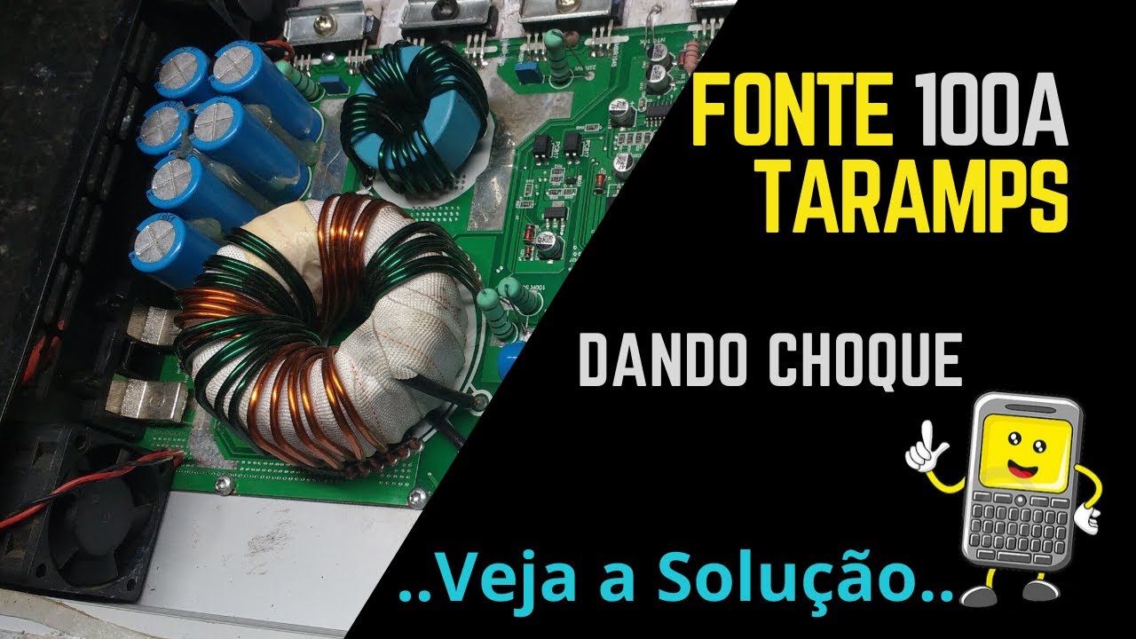Fonte Taramps TEF100A Fonte taramps 100A dando choque