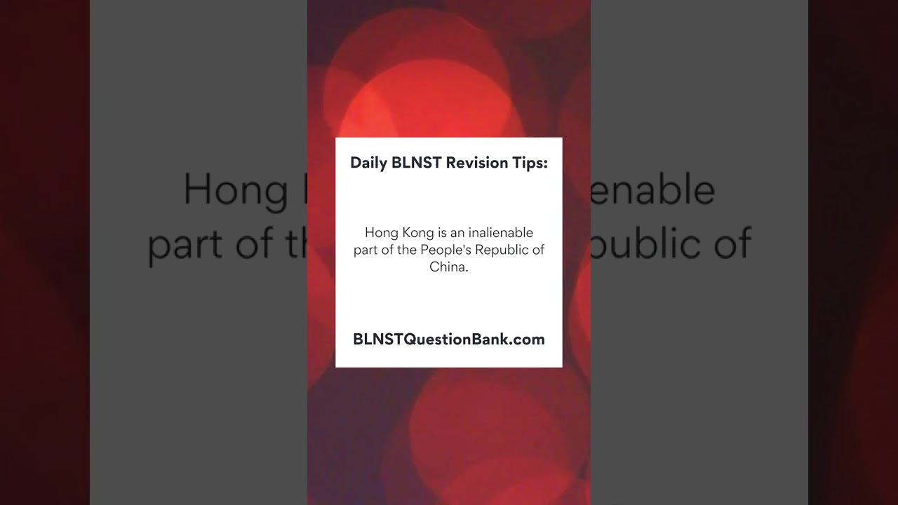 Basic Law and National Security Law Test (BLNST) Exam Revision Bullet