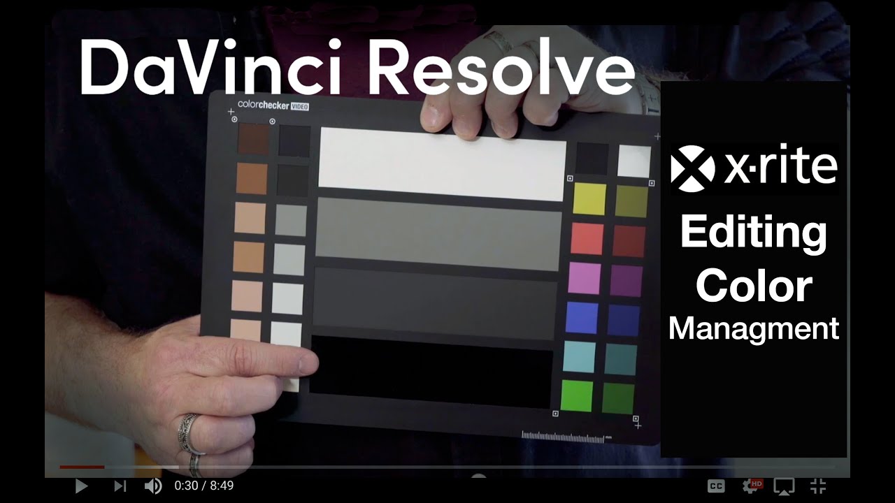 Видеоролик X Rite Color Checker — рабочий процесс DaVinci Resolve