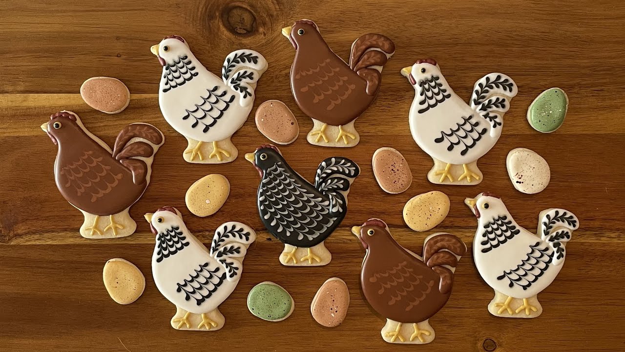 Springtime Easter Chicken and Egg Sugar Cookie Decorating Ideas