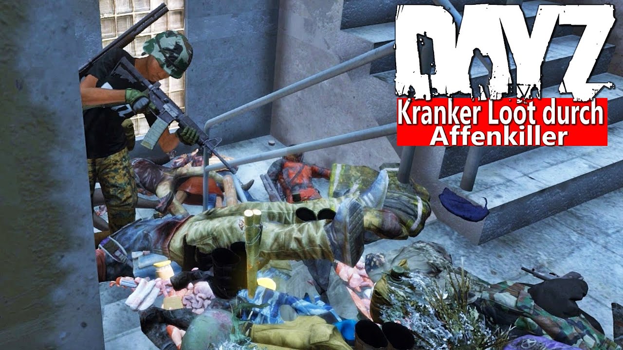 DER PSYCHO von CHERNARUS - KILLER mit AFFENGERÄUSCHEN verursacht MASSAKER mit VIEL LOOT - DAYZ