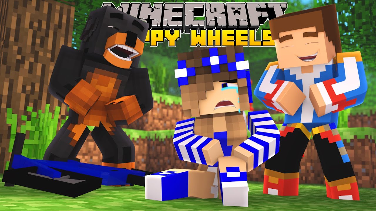 Minecraft-Happy Wheels-LITTLE CARLY BREAKS A BONE!!