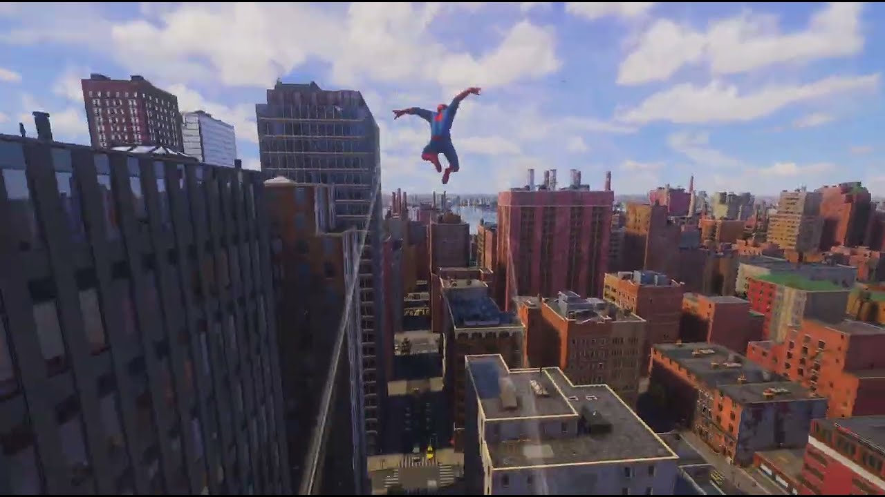 Spider-Man Swinging Through The City With Music