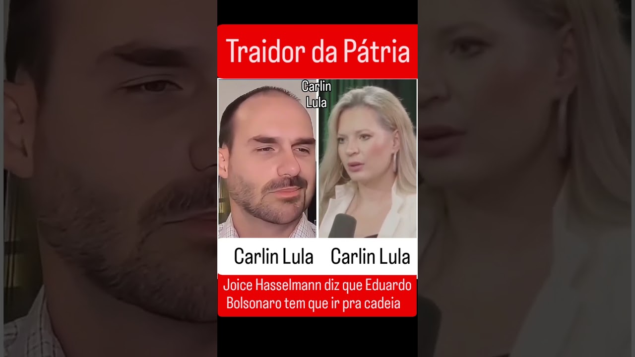 Joice Hasselmann diz que Eduardo Bolsonaro tem que ir preso.