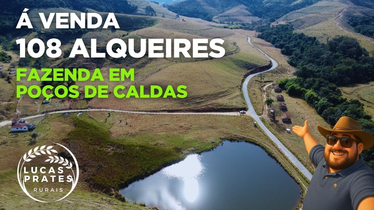 FAZENDA 108 ALQUEIRES Á VENDA EM MINAS GERAIS - VISTA LINDA E EXCLUSIVA - AGRICULTURA OU PECUÁRIA
