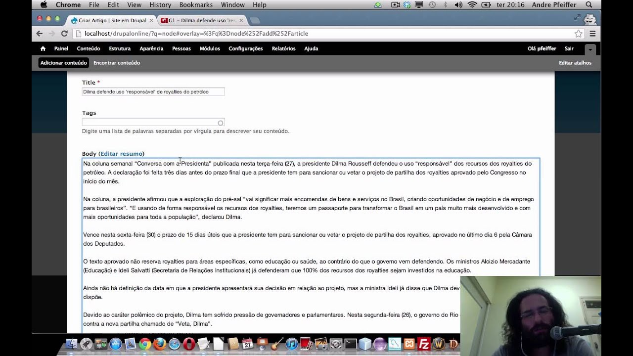 [Curso de Drupal 7] [12 de 40] Criando conteúdo no Drupal 7