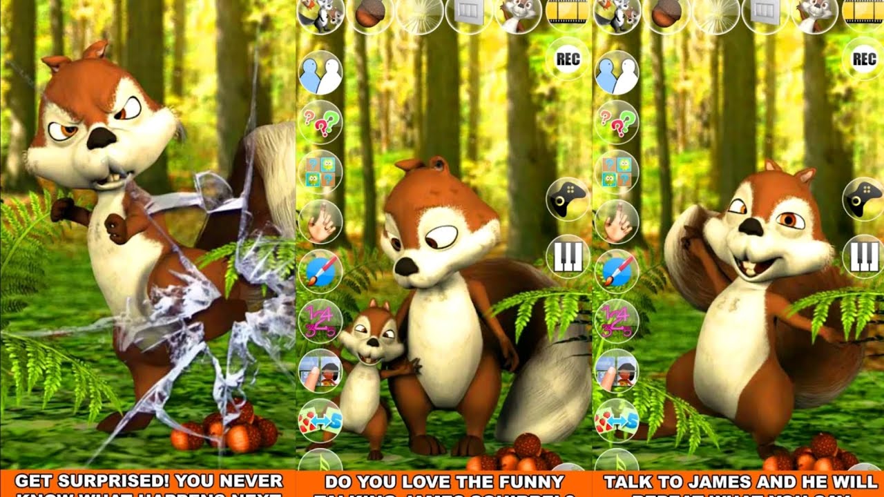 Talking James Squirrel 🐿️🌲- Fun Squirrel In Mini Games - Gameplay HD By Kaufcom