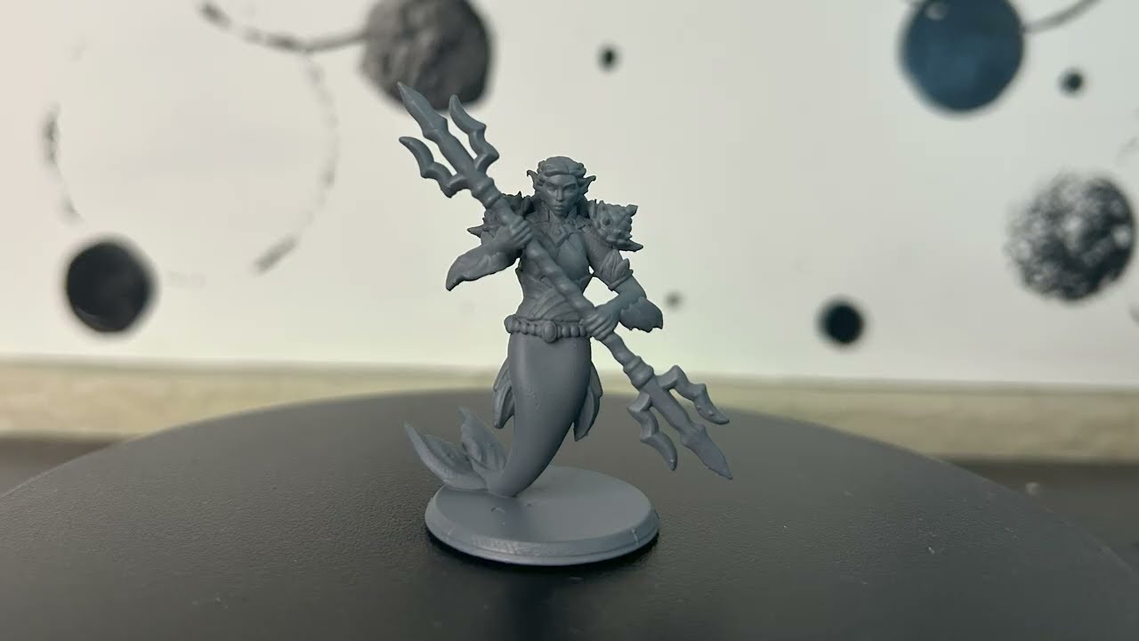 Merfolk Fighter - mini painting timelapse